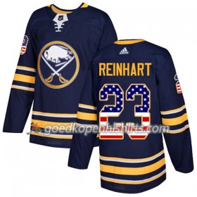 Buffalo Sabres Sam Reinhart 23 Adidas 2017-2018 Navy Blauw USA Flag Fashion Authentic Shirt - Mannen